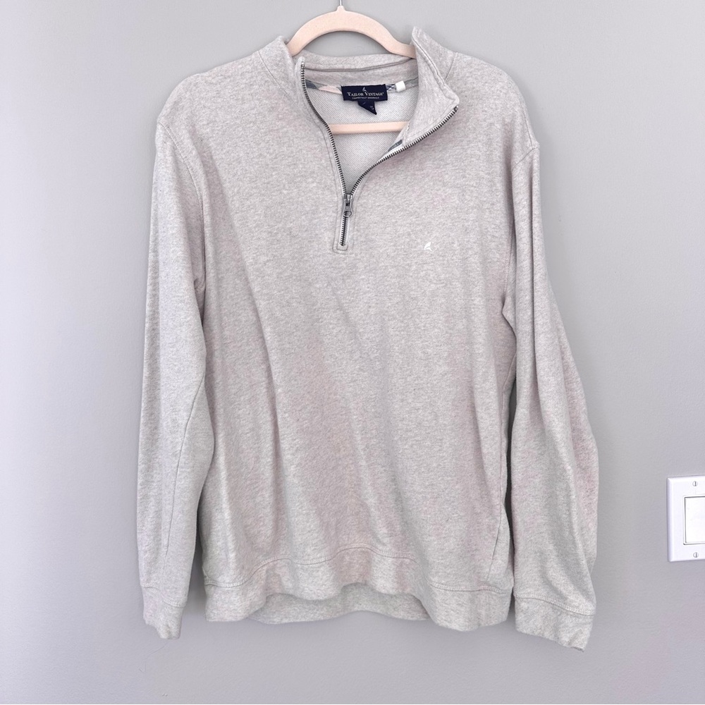 Men's Beige Quarter-Zip Sweater